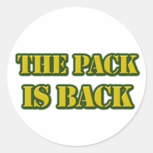 de verpakking is terug ronde sticker