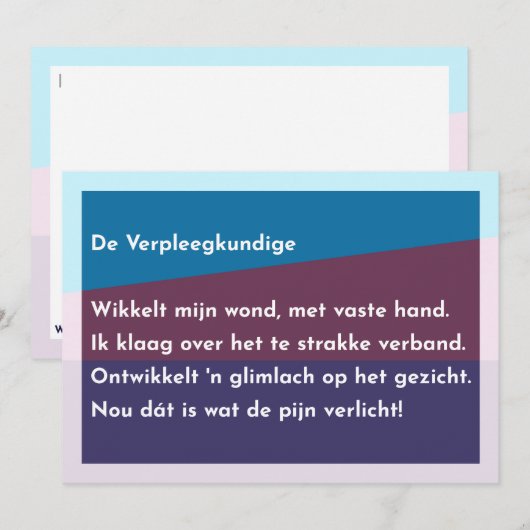De Verpleegkundige Bedankkaart (Voorkant / Achterkant)