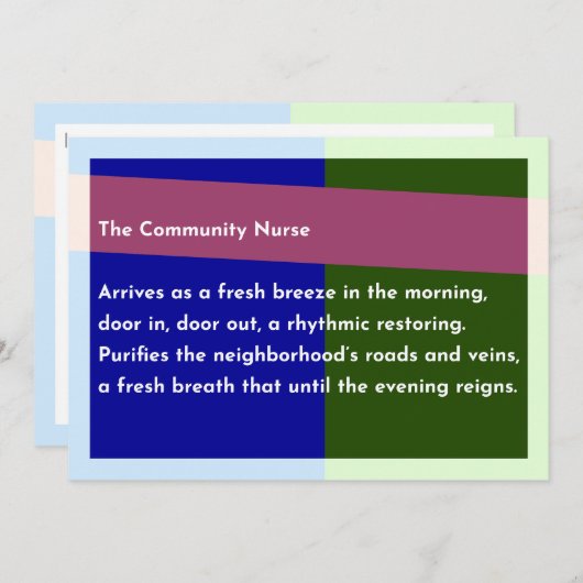 De verpleegkundige van de gemeenschap bedankkaart (Voorkant / Achterkant)