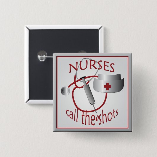 De verpleegkundigen roepen de Button van het Vierk (Voorkant /achterkant)