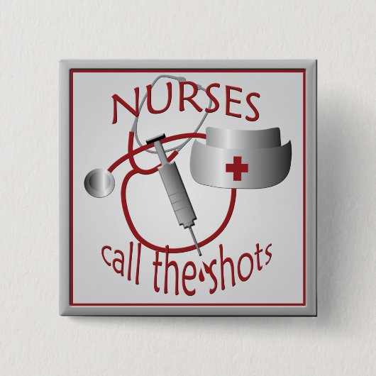 De verpleegkundigen roepen de Button van het Vierk (Voorkant)