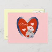 De verpleegster draagt met de T-shirts en de Briefkaart (Voorkant / Achterkant)