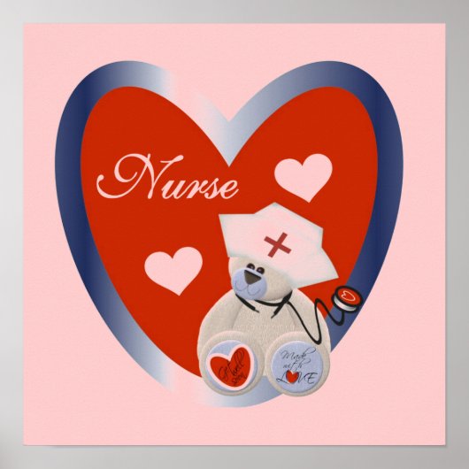 De verpleegster draagt met de T-shirts en de Gifte Poster (Voorkant)