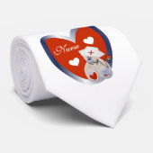 De verpleegster draagt met de T-shirts en de Gifte Stropdas (Opgerold)