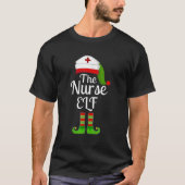 De verpleegster Elf Matching Family Kerstmis Funny T-shirt (Voorkant)