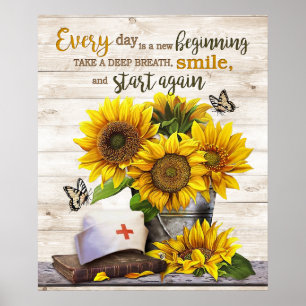 De verpleegster elke dag is een nieuw begin Motiva Poster