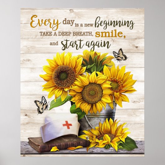 De verpleegster elke dag is een nieuw begin Motiva Poster (Voorkant)