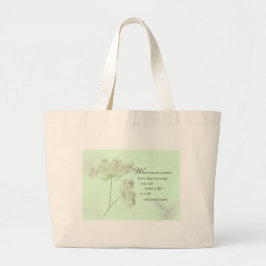 De verpleegster raakt een leven met wilde bloemen  grote tote bag