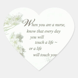 De verpleegster raakt een leven met wilde bloemen  hart sticker