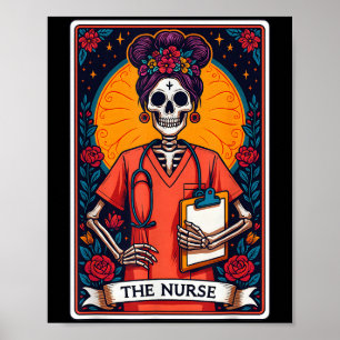 De Verpleegster Skelet Tarotkaart Funny Verpleging Poster