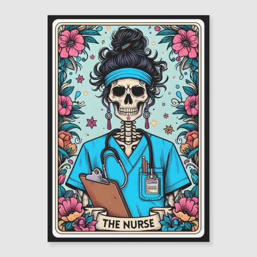 "De verpleegster" Tarot Kaart magneet (Voorkant)