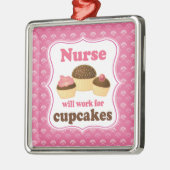 De verpleegster zal werken voor Cupcakes Keepslag Metalen Ornament (Links)