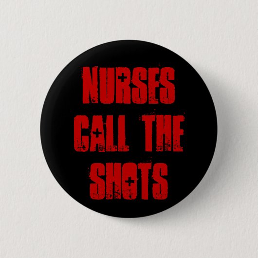 De "Verplegers roepen de Schoenen"Bodem Ronde Button 5,7 Cm (Voorkant)