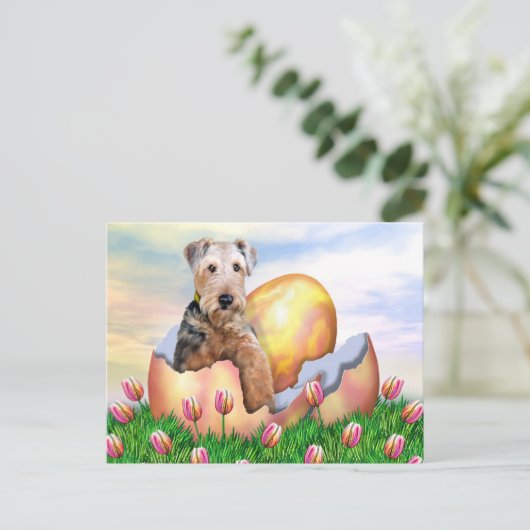 De Verrassing van Airedale Terrier Pasen Feestdagenkaart (Staand voorkant)
