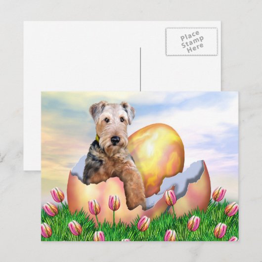 De Verrassing van Airedale Terrier Pasen Feestdagenkaart (Voorkant / Achterkant)