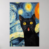De Verraste Zwarte Kat Kunst Poster (Voorkant)