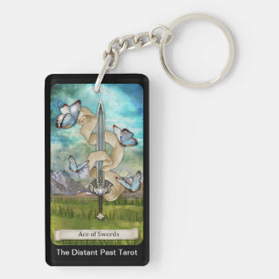 De verre voorbij Tarot Deck Ace of Swords Kaart Sleutelhanger