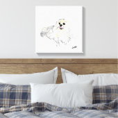 De Verrekte Druk van het Canvas: Pommerse Puppy Canvas Afdruk (Insitu (Slaapkamer))