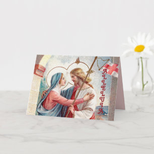 De verrezen Christus begroet zijn moeder (Detail; Kaart