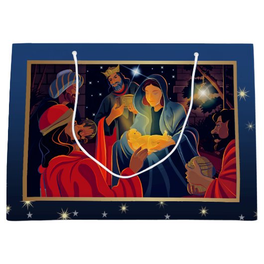 De verrijking van de Magi. Aangepaste kerst Groot Cadeauzakje (Voorkant)