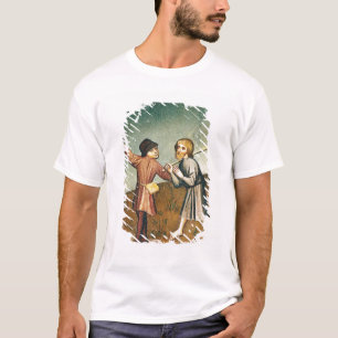 De verrijking van de Magi, detail van de T-shirt