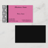 De Verrukking van het damast in Roze Visitekaartje (Voorkant / Achterkant)