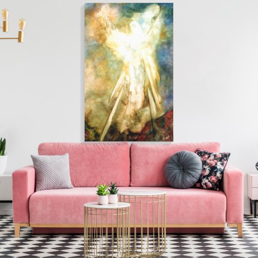 De verschijning, de druk van de engelkunst op canv canvas afdruk (Insitu (Woonkamer))