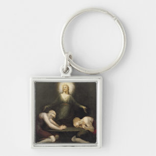 De verschijning van Christus in Emmaus, 1792 (olie Sleutelhanger