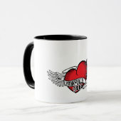 De verschrikkelijk goede koffie Mok zwart interieu (Voorkant links)