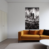 De verschrikking van de verwoeste stad | AI Art Po Poster