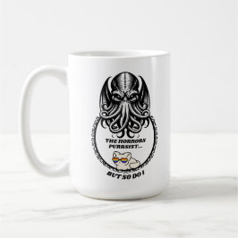 De verschrikkingen houden aan  koffiemok