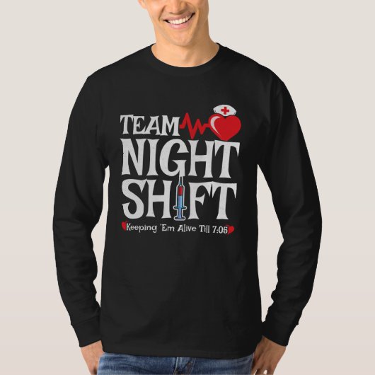 De Verschuiving van de Nacht van het team - de Ver T-shirt (Voorkant)
