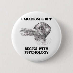 De verschuiving van het paradigma begint met psych ronde button 5,7 cm