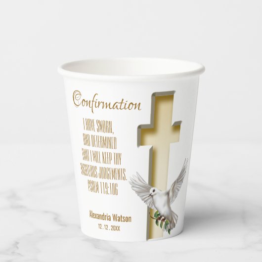 De Verse Ephesians van de Manuscript van de Dove 4 Papieren Bekers (Achterkant)