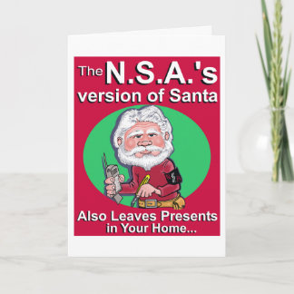 De versie N.S.A. van Kerstman Feestdagen Kaart