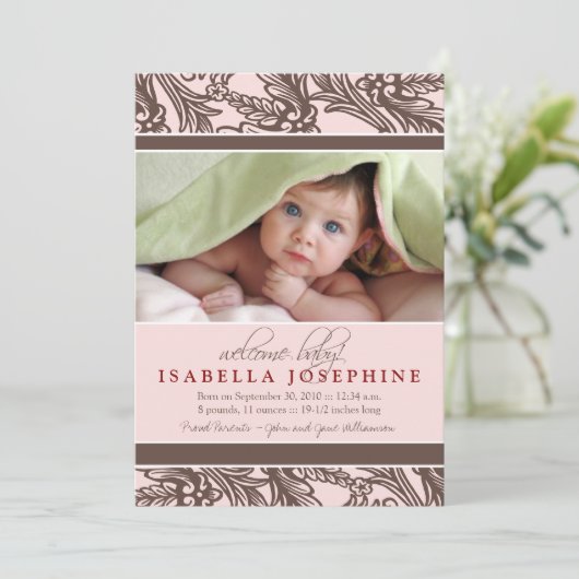 De versierd Bloemen (roze) Aankondiging van de (Staand voorkant)