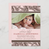 De versierd Bloemen (roze) Aankondiging van de (Voorkant / Achterkant)