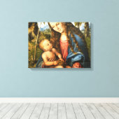 De versleten moeder Mary die Baby Jesus vasthoudt Canvas Afdruk (Insitu (Houten vloer))