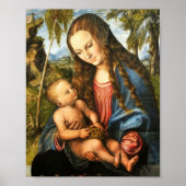 De versleten moeder Mary die Baby Jesus vasthoudt Poster (Voorkant)