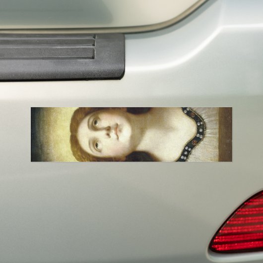 De versleten soep (Angelic Young Religious Woman) Bumpersticker (Op auto)