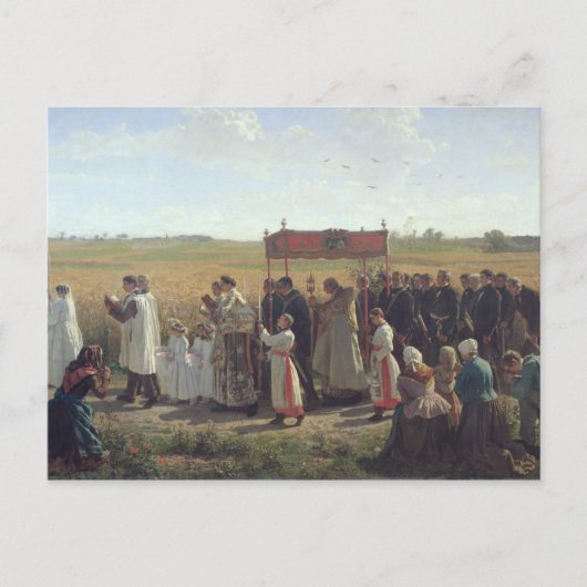 De versnijding van de tarwe in de Artois, 1857 Briefkaart (Voorkant)