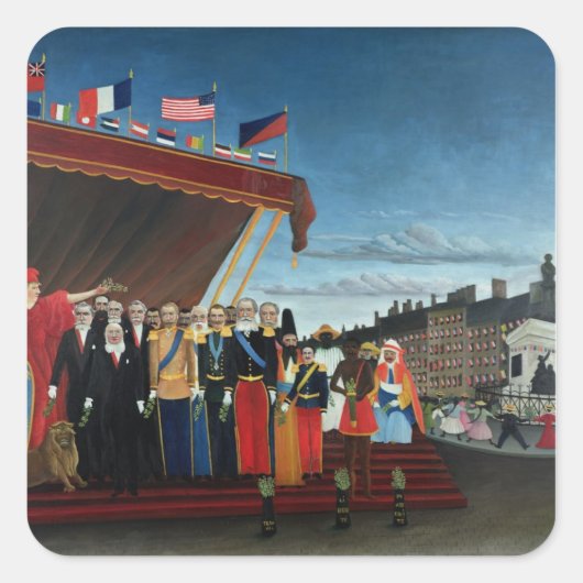 De vertegenwoordigers van buitenlandse machten vierkante sticker (Voorkant)