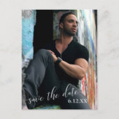 De verticale Witte Tekst van de Foto sparen het Af Briefkaart (Voorkant)