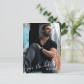 De verticale Witte Tekst van de Foto sparen het Af Briefkaart (Staand voorkant)