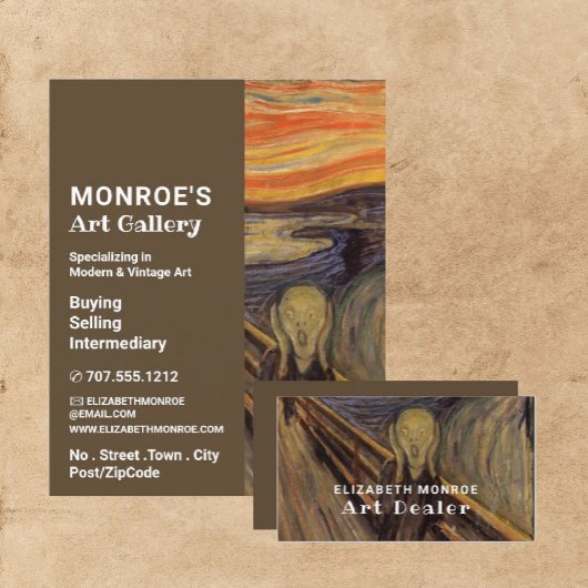De vertoning van Edvard Munch, Art Dealer Visitekaartje