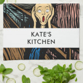 De vertoning van Edvard Munch Bohomodern Theedoek (Gevouwen)