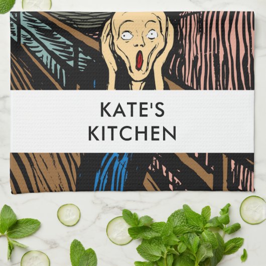 De vertoning van Edvard Munch Bohomodern Theedoek (Gevouwen)