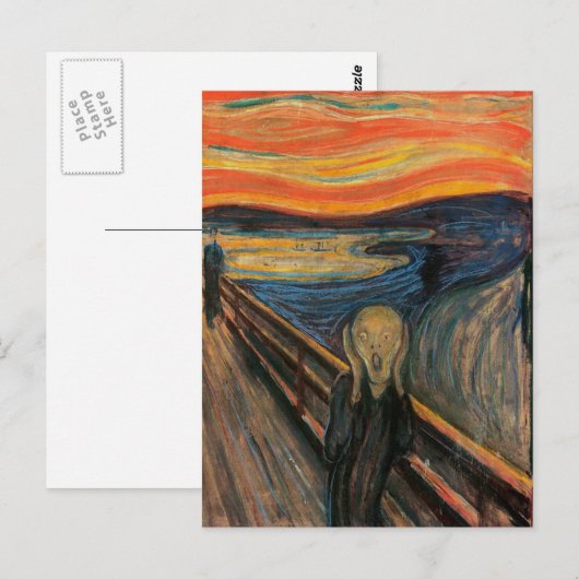 De vertoning van Edvard Munch Briefkaarten (Voorkant / Achterkant)