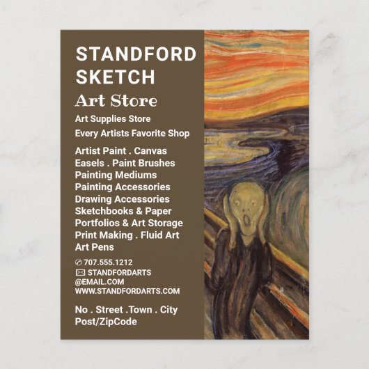 De vertoning van Edvard Munch, de kunstwinkel Flyer (Voorkant)