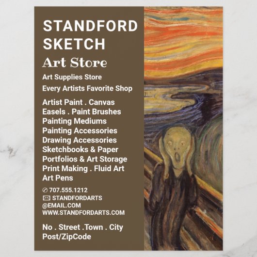 De vertoning van Edvard Munch, de kunstwinkel Flyer (Voorkant)
